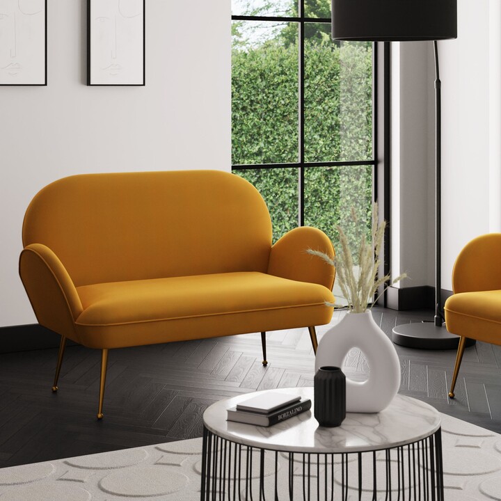 Dunelm Kit Velvet 2 Seater Sofa Gold ShopStyle