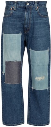 Junya Watanabe High-rise patchwork straight jeans