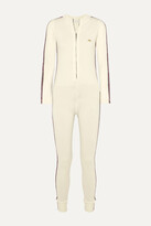 Thumbnail for your product : Bella Freud Futuristic Metallic Striped Merino Wool-blend Jumpsuit - White - x small