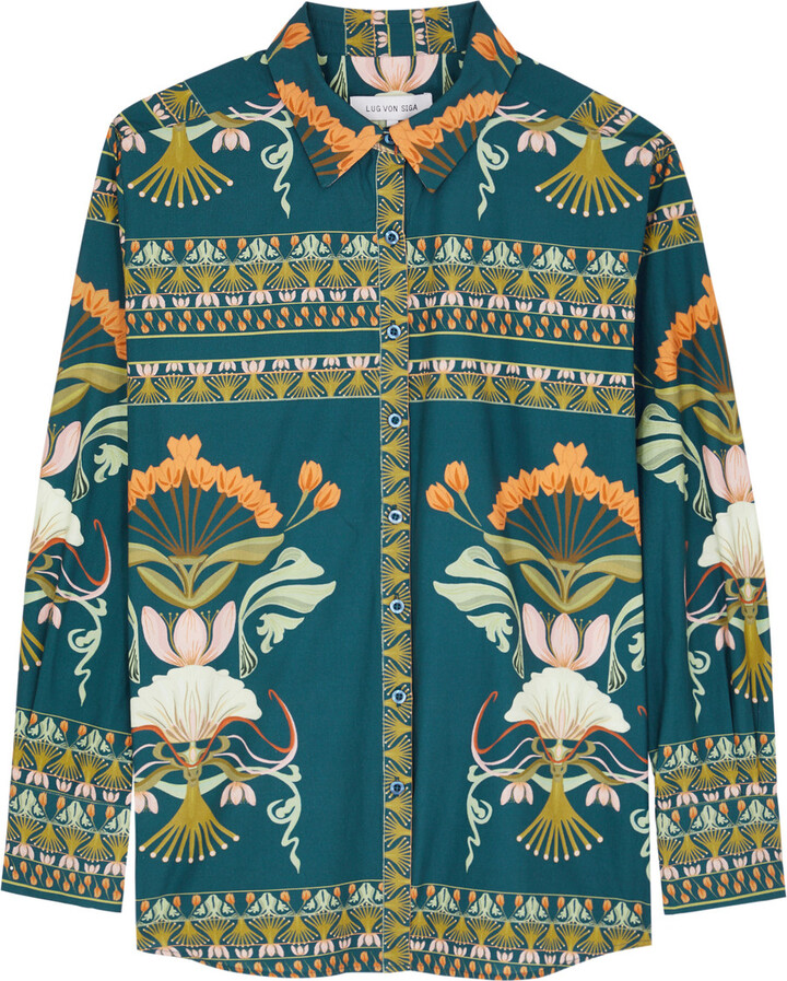 Lug Von Siga Franzie Printed Cotton-poplin Shirt