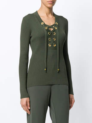 MICHAEL Michael Kors lace-up ribbed sweater