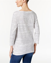 Thumbnail for your product : Karen Scott Striped Floral-Print Top, Only at Macy's