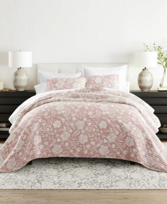 IENJOY HOME Textured Floral Reversible Quilt Sets