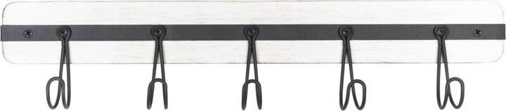 Spectrum Rowan Wall Mount 5-Hook Wood Entryway Storage and Organization Rack