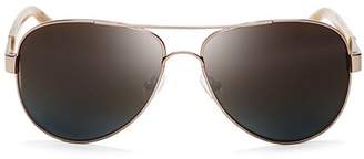 Tory Burch Women's Polarized Aviator Sunglasses, 57mm