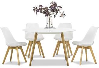 White Heather Dining Table & Eames Replica Chairs Dining Set