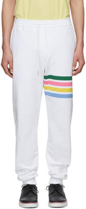 Thom Browne White Jersey 4-Bar Lounge Pants