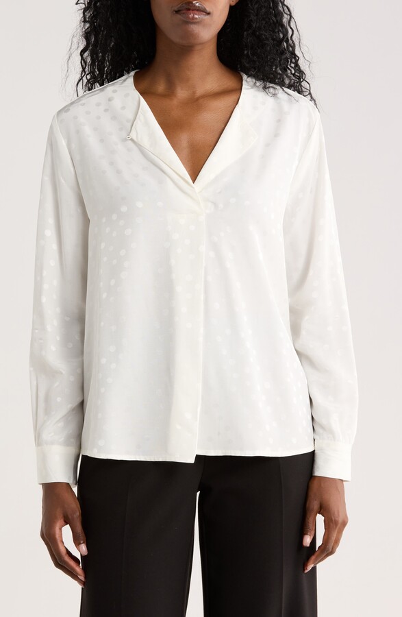 Liverpool Dot Popover Woven Top