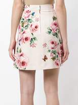 Thumbnail for your product : Dolce & Gabbana rose print A-line skirt