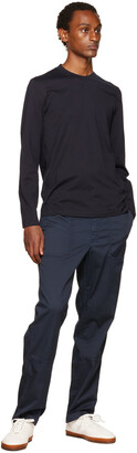 Brunello Cucinelli Navy Cotton Long Sleeve T-Shirt
