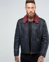 Men Shearling Collar Jacket - ShopStyle