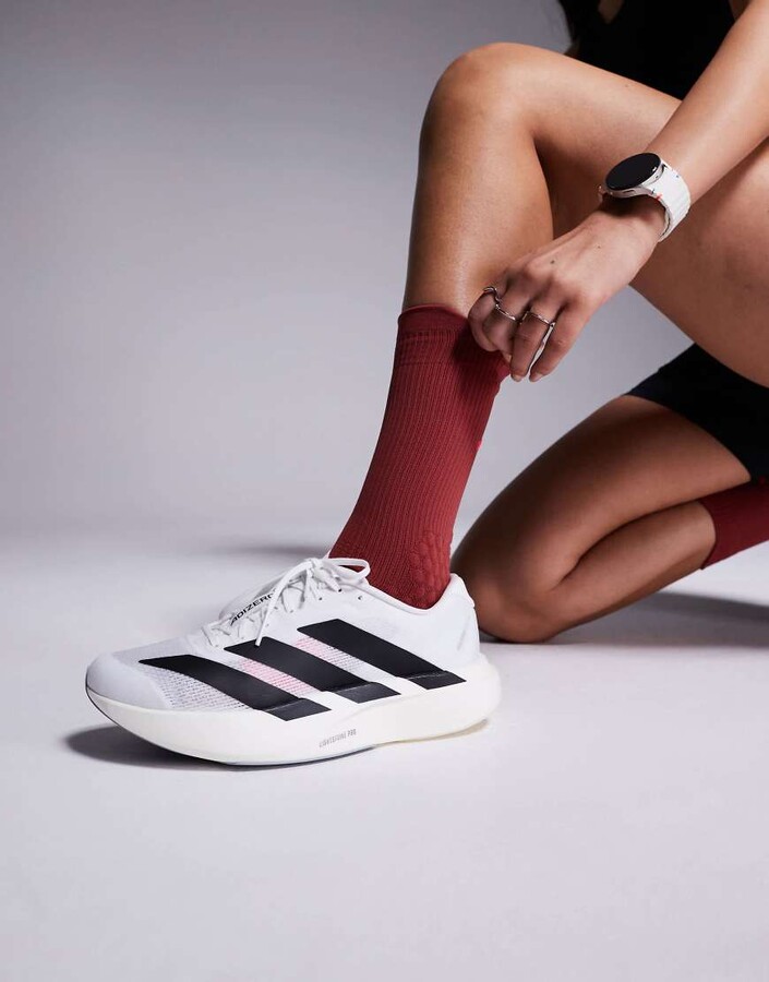 adidas Adizero Evo SL sneakers in white and black