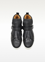 Thumbnail for your product : Marc Jacobs Black High Top Fringed Leather Sneaker