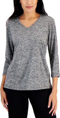 Karen Scott Women's 3/4-Sleeve Top, Created for Macy's