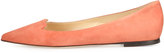 Thumbnail for your product : Jimmy Choo Attila Suede Pointed-Toe Flat, Agate