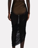 Thumbnail for your product : Norma Kamali Diana Ruched Mesh Maxi Skirt
