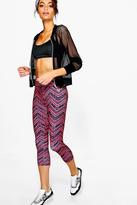Thumbnail for your product : boohoo Katie Fit Zig Zag Running Leggings