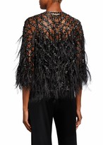 Thumbnail for your product : Naeem Khan Feathered Cocktail Capelet Jacket
