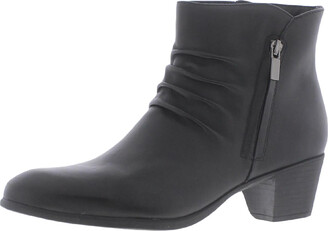 Munro American Elliot Womens Leather Double Zipper Ankle Boots