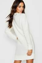 Thumbnail for your product : boohoo Cable Knit Soft Boucle Jumper Dress