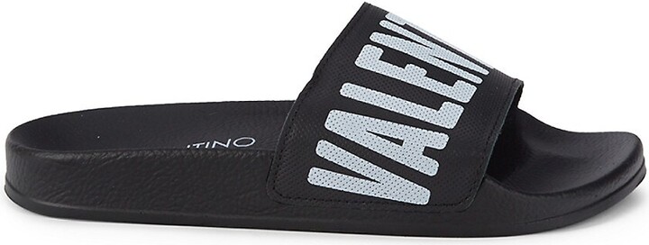 Valentino by Mario Valentino Irene Logo Leather Slides - ShopStyle Flip  Flop Sandals