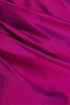 Thumbnail for your product : Rasario Strapless Draped Silk-shantung Midi Dress - Magenta