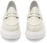 Thumbnail for your product : MM6 MAISON MARGIELA Raised-sole Patent-leather Penny Loafers - Womens - Cream