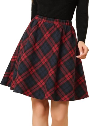CASPAR RO013 Women Girls Linen Short Summer Skirt A-Line Knee-Length with Zip