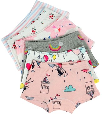 Kidear Kids Series Baby Underwear Little Girls' Cotton Boyshort Panties Pack of 6 