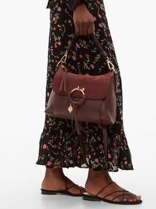 See by Chloe Joan Small Suede And Leather Shoulder Bag - Womens - Burgundy