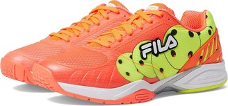 Fila Volley Zone (Fiery Coral/White/Safety Yellow) Women's Tennis Shoes