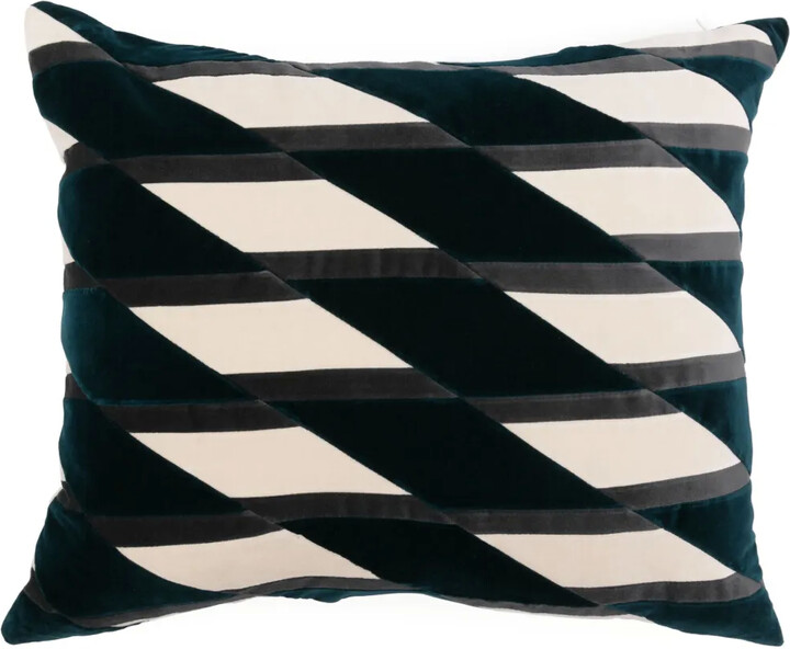 CHRISTINA LUNDSTEEN Layla geometric-print velvet cushion (50cm x 60cm)