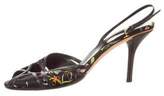 Thumbnail for your product : Gucci Floral Slingback Pumps Black Floral Slingback Pumps