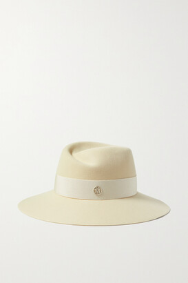 Maison Michel Virginie Grosgrain-trimmed Wool-felt Fedora - Cream -  ShopStyle Hats