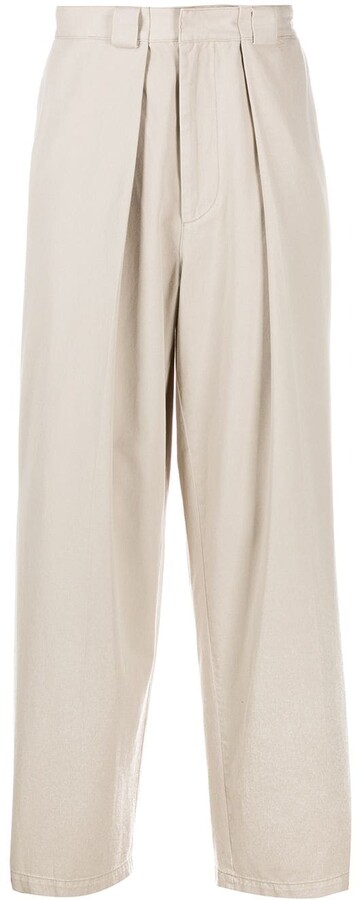 wide leg tapered trousers