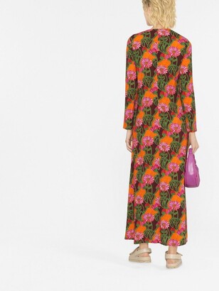 La DoubleJ Floral Print Long-Sleeve Dress