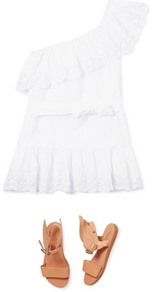 Miguelina Kids Kids - One-shoulder Lace-trimmed Cotton Dress - White