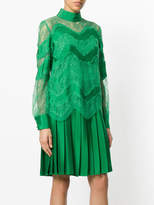 Thumbnail for your product : Valentino lace embroidered and pleated dress