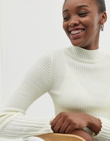 Thumbnail for your product : ASOS DESIGN lettuce trim ribbed jumper