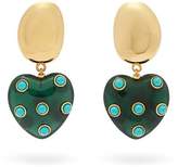 Thumbnail for your product : Lizzie Fortunato Amore Resin Heart Turquoise Drop Earrings - Womens - Blue