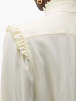 Thumbnail for your product : No.21 Ruffle-trimmed Crepe Blouse - Womens - Ivory