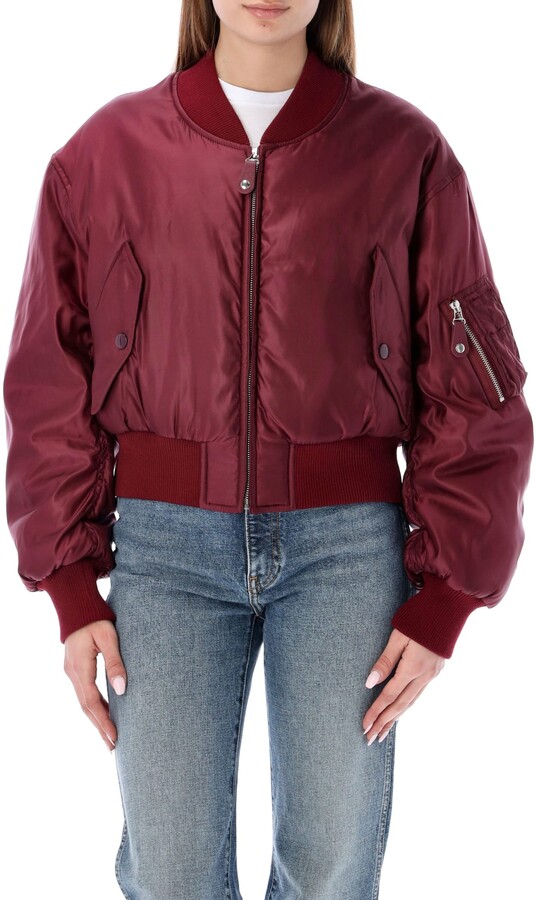 wine bomber jacket womens