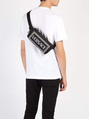 Versace Logo Print Nylon Belt Bag - Mens - Black