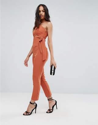 ASOS One Shoulder Jumpsuit With Knot Detail