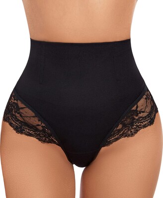 SURE YOU LIKE Shapewear Thong For Women Lower Tummy Control Thong Seamless  Slimming Lace Shaping String - ShopStyle