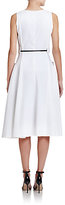 Thumbnail for your product : Piazza Sempione Belted V-Neck Dress
