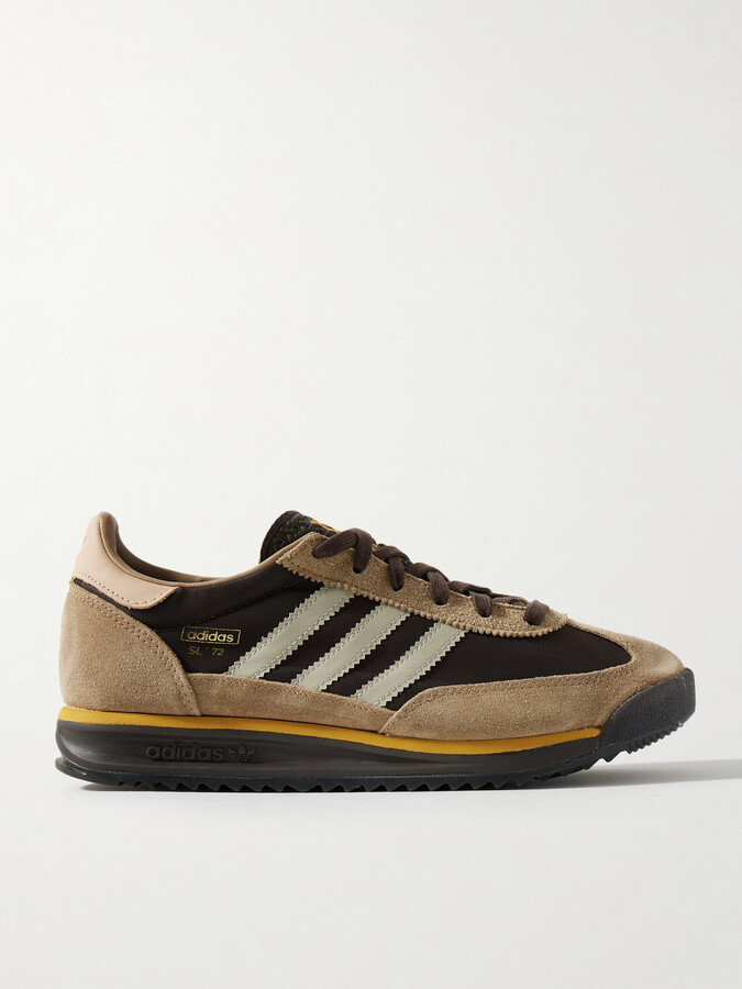 adidas Sl 72 Rs Suede And Leather-trimmed Canvas Sneakers - Brown