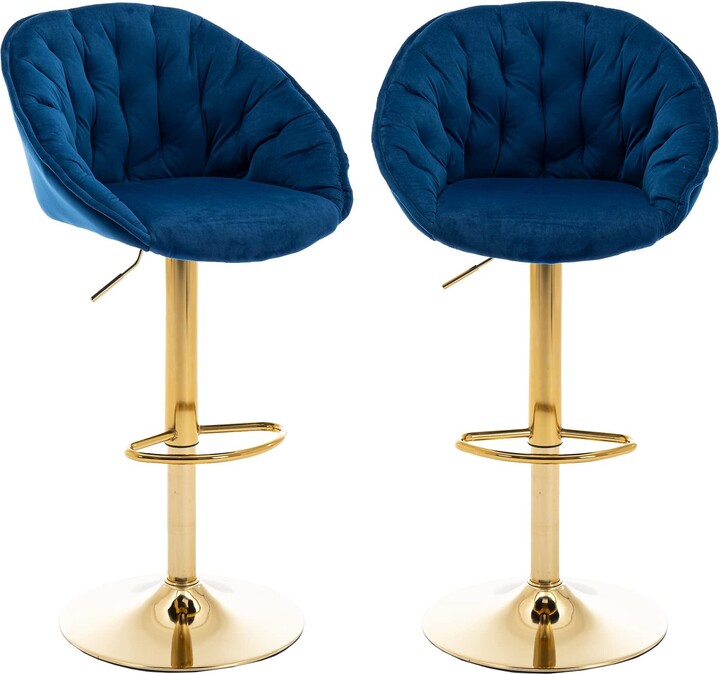 Howcool Velvet Swivel Bar Stools Set of 2, Adjustable Counter Height
