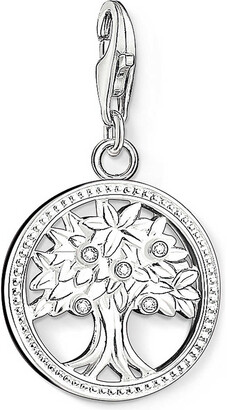 Thomas Sabo Charm club silver and zirconia tree of life charm pendant, Women's