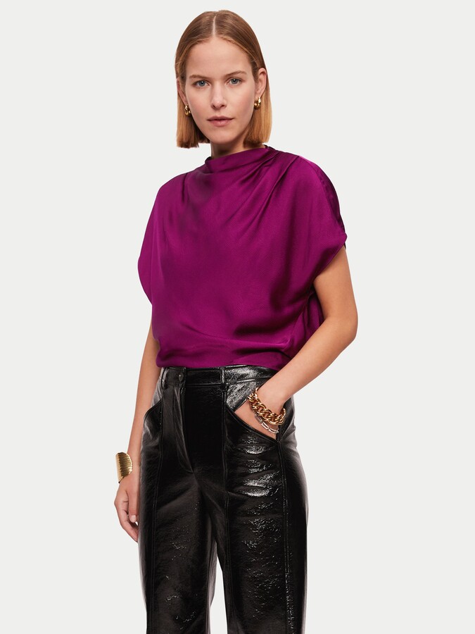 JigsawJigsaw Hammered Satin Blouse ShopStyle Tops